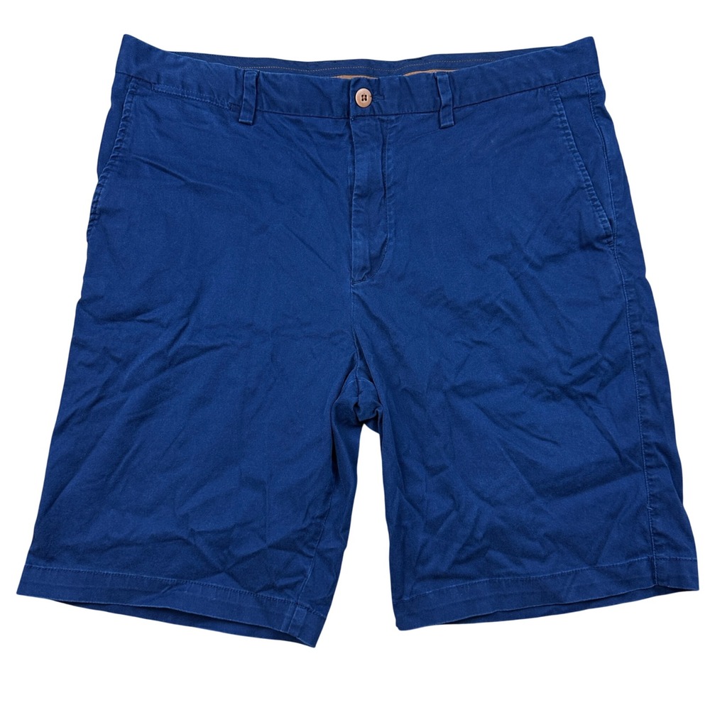 Tommy Bahama Mens Blue Pima Cotton Modal Flat Front Chino Shorts 38 Stretch